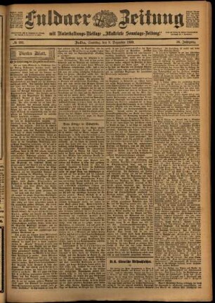Vierte Ausgabe vom Samstag, den 09. Dezember 1899.