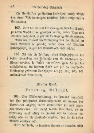 Fünfter Titel. Vertretung. Vollmacht