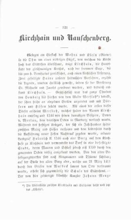 Kirchhain und Rauschenberg.