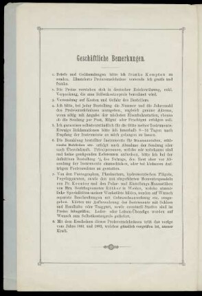 Geschäftliche Bemerkungen