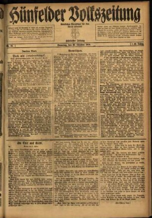Zweite Ausgabe vom Samstag, den 25. Oktober 1919.
