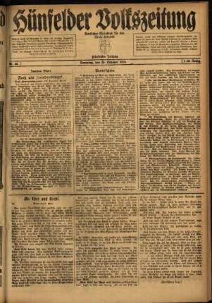 Zweite Ausgabe vom Samstag, den 25. Oktober 1919.