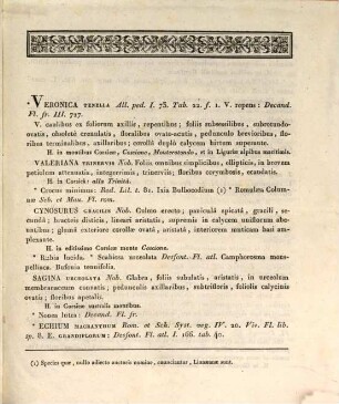 Florae Corsicae specierum novarum, vel minus cognitarum diagnosis