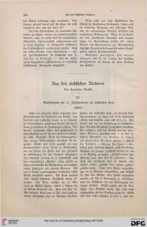 Aus den sächsischen Archiven, [6]: Goldschmiede des 16. Jahrhunderts am sächsischen Hofe