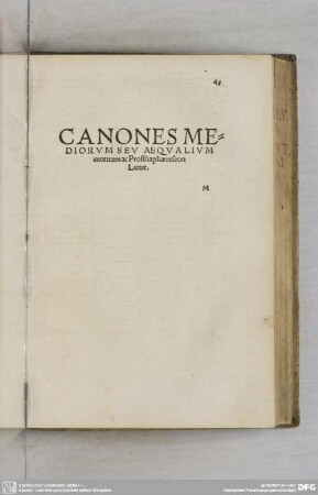 Canones Mediorum seu Aequalium motuum ac Prosthaphaereson Lunae.