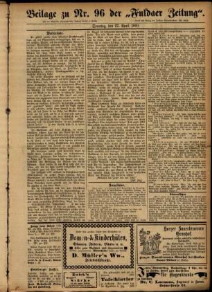 Zweite Ausgabe vom Sonntag, den 27. April 1890.
