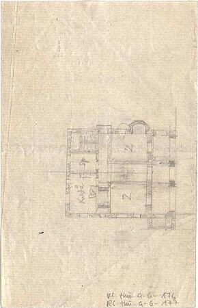 Thiersch, August ; Bauaufnahmen (deutsche Bauernhäuser u.a.) - Haus (Grundriss)