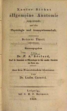 Übersicht der neuern Entdeckungen in der Anatomie und Physiologie