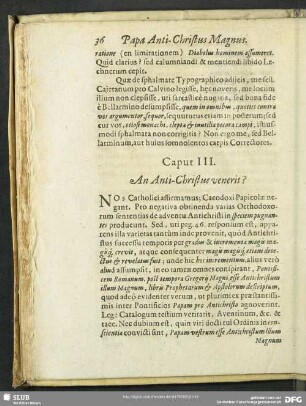 Caput III. An Anti-Christus venerit?