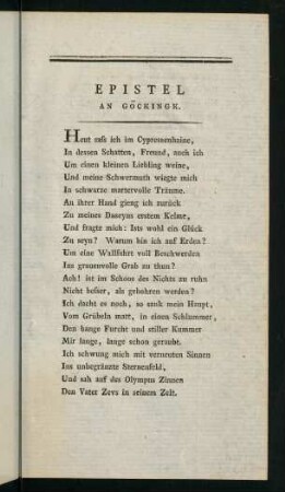101-123, Epistel an Göckingk - Der Iman