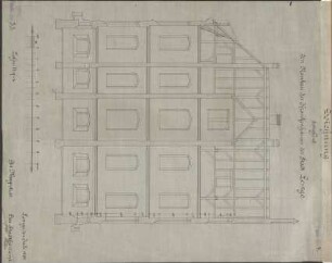 Zeichnung/Neubau Krankenhaus Stadt Lemgo Schnitt g - r Juli 1899