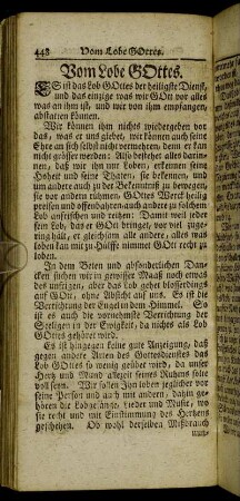 Vom Lobe Gottes.- Sprüche vom Lobe Gottes.
