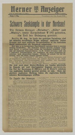 "Schwere Seekämpfe in der Nordsee!"