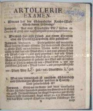 Lernbüchlein mit Fragen und Antworten für das Artillerieexamen, eingebunden: Blätter mit Skizzen, handschriftlichen Tabellen und Notizen