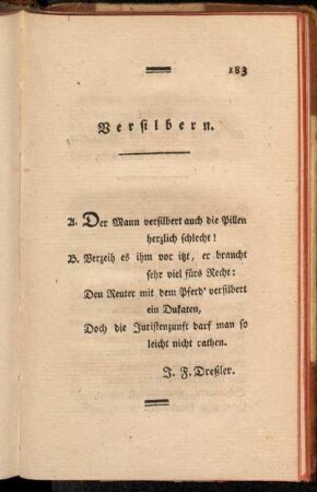 Versilbern.
