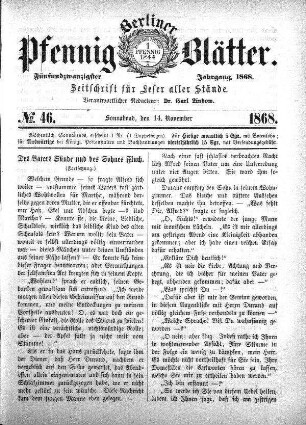 No. 46, Sonnabend, den 14. November