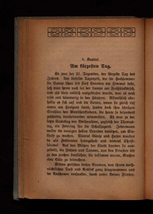 6. Kapitel. Am kürzesten Tag.