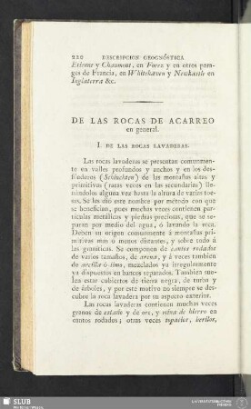 De las rocas de acarreo en general