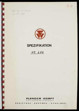 Umbau-Spezifikation MS "Melbourne Express". Neubau 644