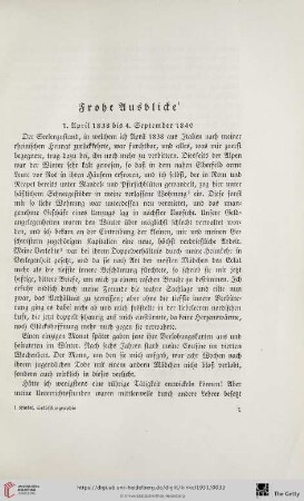 Frohe Ausblicke. 1. April 1838 bis 4. September 1840