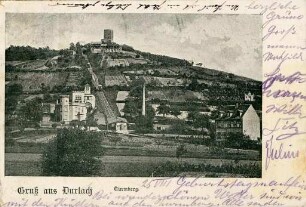 Postkartenalbum mit Motiven von Durlach. "Gruß aus Durlach. Turmberg"