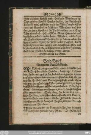 Send-Brief An meine Lands-Leute.