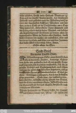 Send-Brief An meine Lands-Leute.