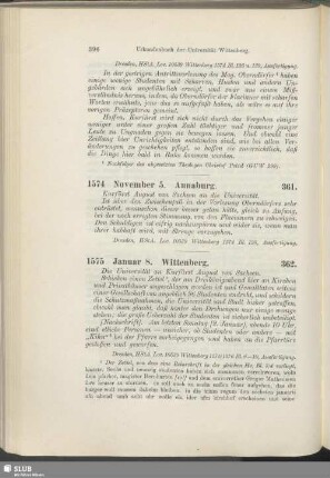 361. 1574, November 5. Annaburg