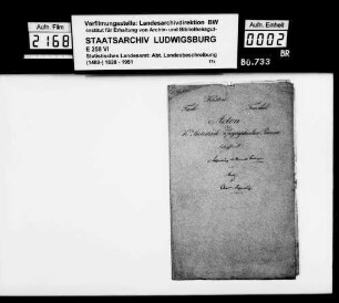 Topographisch-statistische sowie historiographische Notizen des Pfarrers Köhler aus Marschalkenzimmern zum Oberamt und den OAsorten