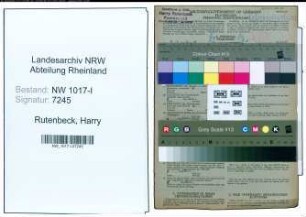Entnazifizierung Harry Rutenbeck , geb. 25.02.1896 (Konditor)