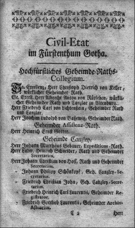 Civil-Etat im Fürstenthum Gotha