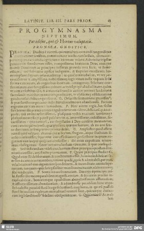 Progymnasma Septimum. Paradisus, qui & Hortus voluptatis