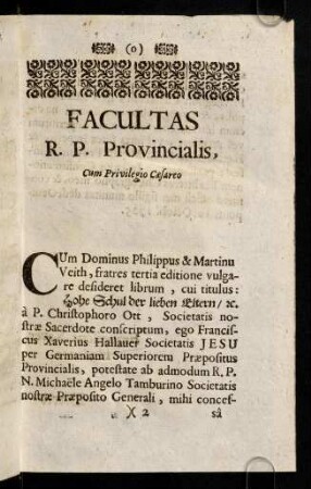 2r-2v, Facultas R. P. Provincialis