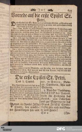Die erste Epistel St. Petri.
