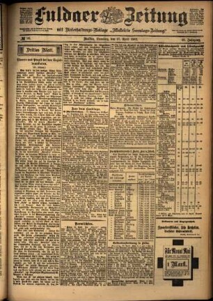 Dritte Ausgabe vom Samstag, den 27. April 1901.