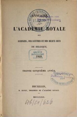 Annuaire. 35. 1869