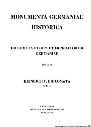 Die Urkunden Heinrichs IV., 3
