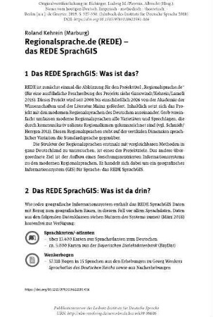 Regionalsprache.de (REDE) – das REDE SprachGIS