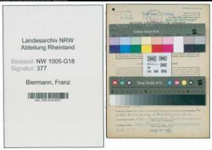 Entnazifizierung Franz Biermann , geb. 12.01.1896 (Schuhmacher)