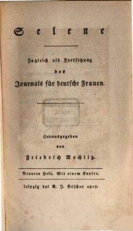Selene. 1807,9/12 = Jg. 1