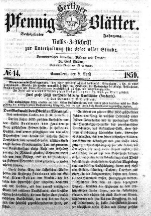 No. 14, Sonnabend, den 2. April