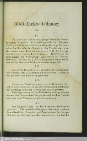 Bibliotheks-Ordnung