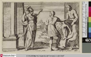 [Minerve enseignant à Prométhée le moyen d'animer la statue qu'il a faite]
