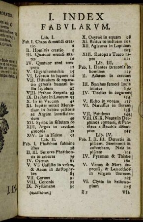 I. Index Fabularum.
