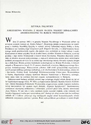 32: Sztuka Palmyry : Jubileuszowa wystawa z okazji 50-lecia polskiej działalnósci archeologicznej na Bliskim Wschodzie
