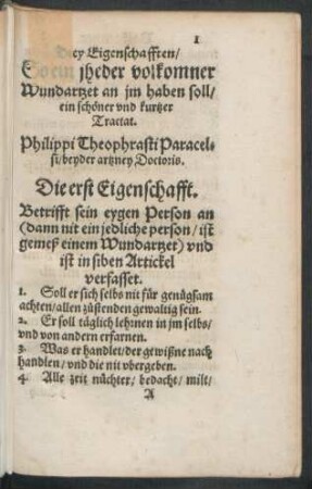 Die erst Eigenschafft.
