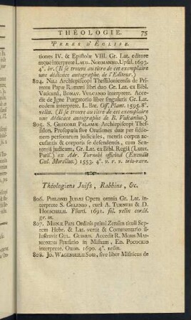 Théologiens Jiuss, Rabbins, & c.