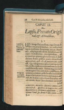 Caput II. De Lapsu, Peccato Originali & Actualibus.