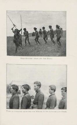 Head-hunters' spear and axe dance. Types of Gaddanes recruited for service in the constabulary force
