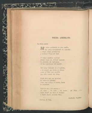 Poesía americana : La hora santa